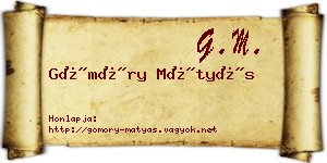 Gömöry Mátyás névjegykártya